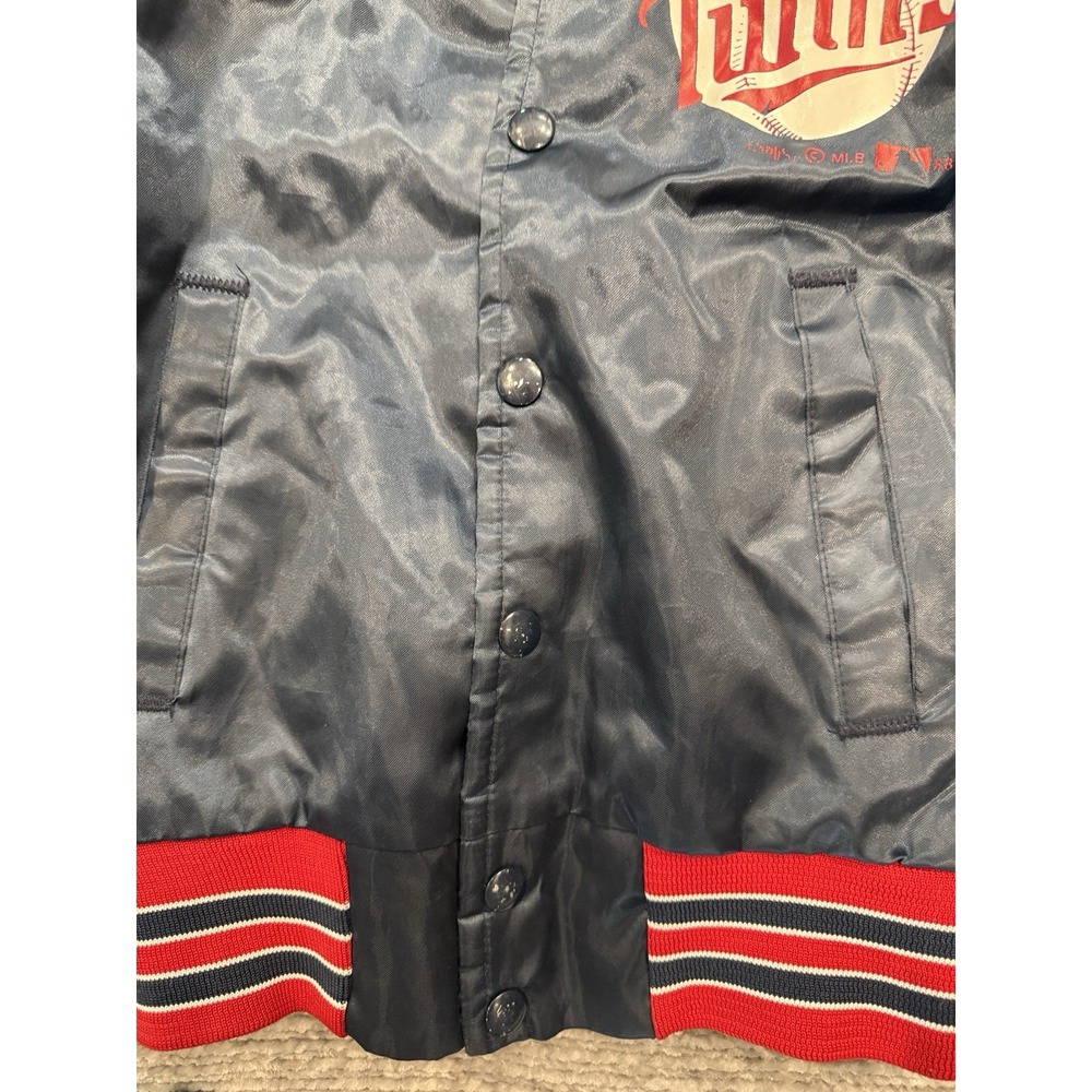 Vintage 80s Chalk Line Minnesota Twins Satin Bomber Jacket 10/12 Youth MLB - Picture 10 of 12